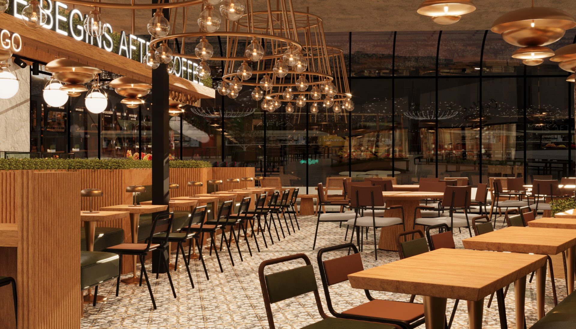 Coffee Store Meydan Beşiktaş kafe tasarımı - aydınlatma