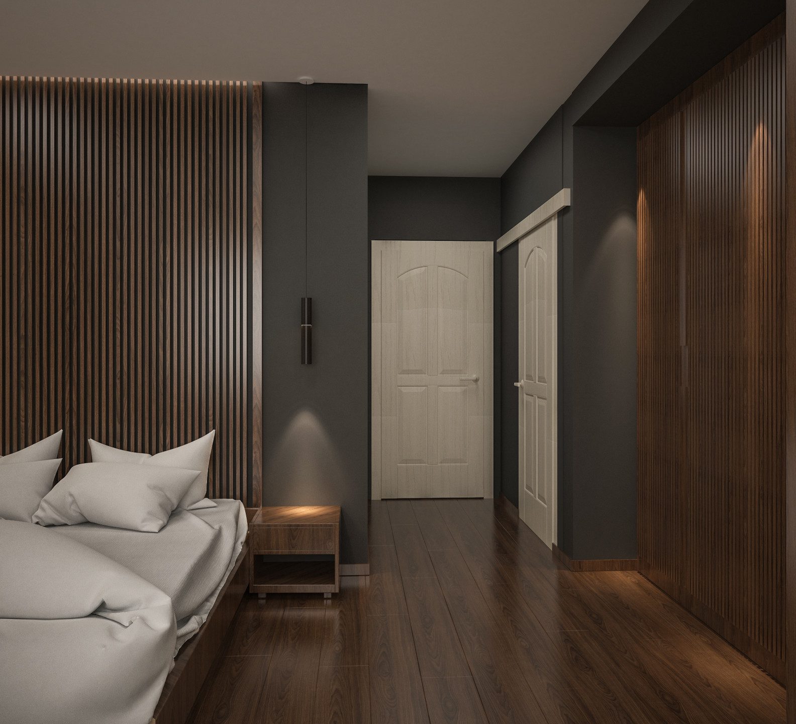 Çeşme villa iç mimarisi - yatak odası girişi