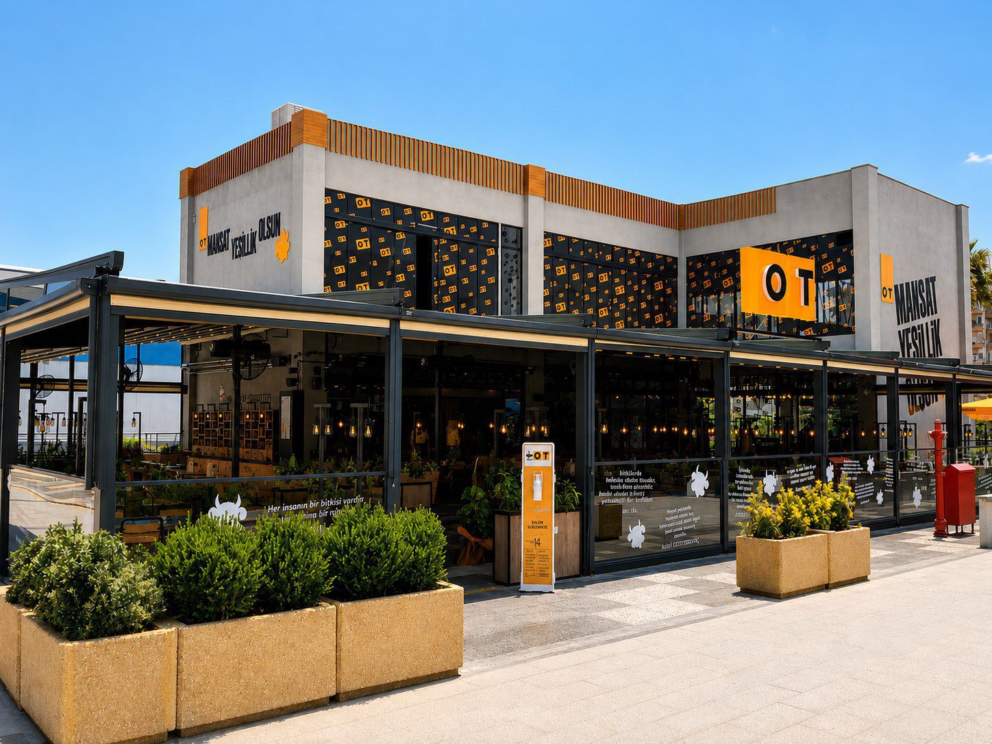 OT Kafe şubesinde kafe mimari projesi detayı
