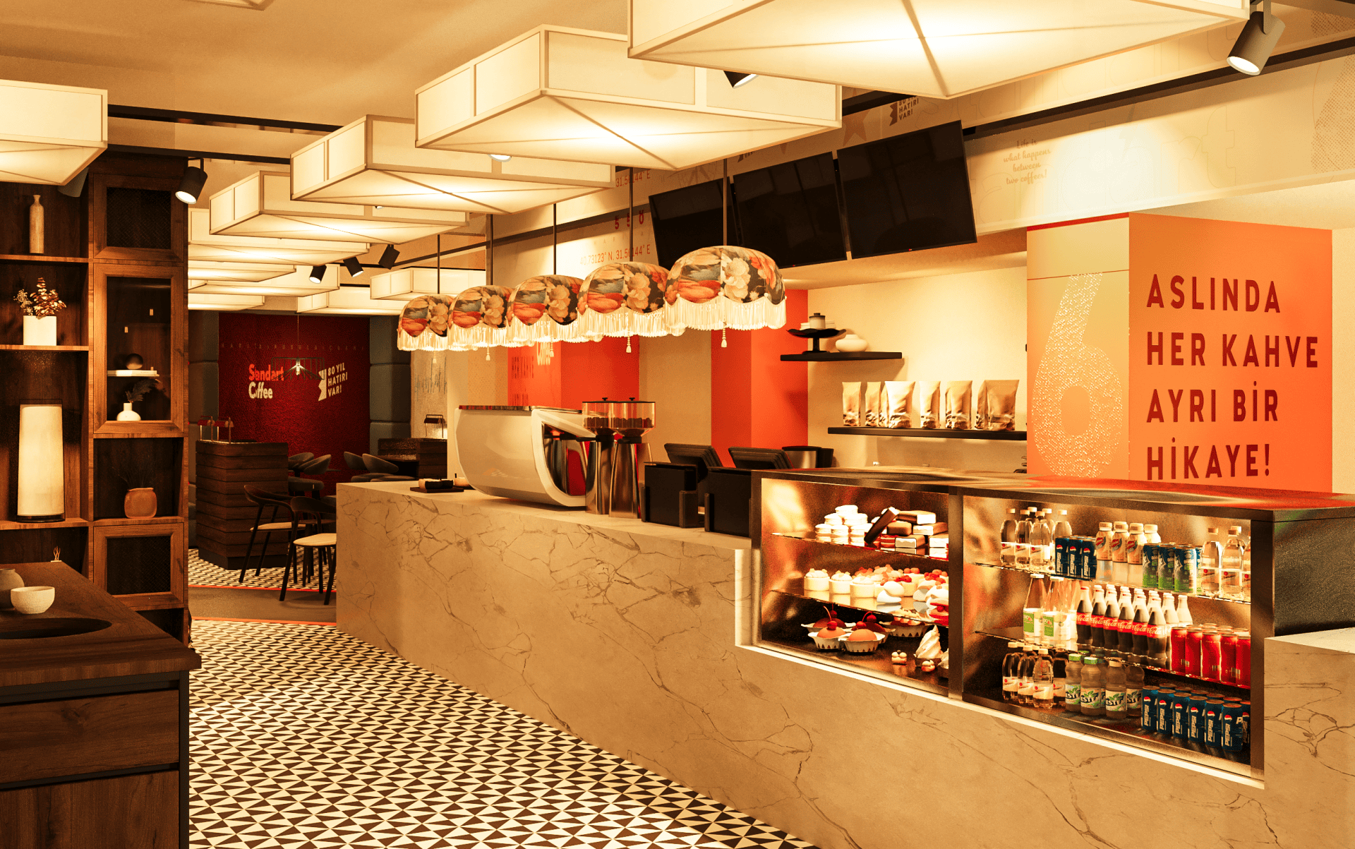6:45 Standart Coffee Acıbadem kahve dükkanı tasarımı - kahve çıkış barı
