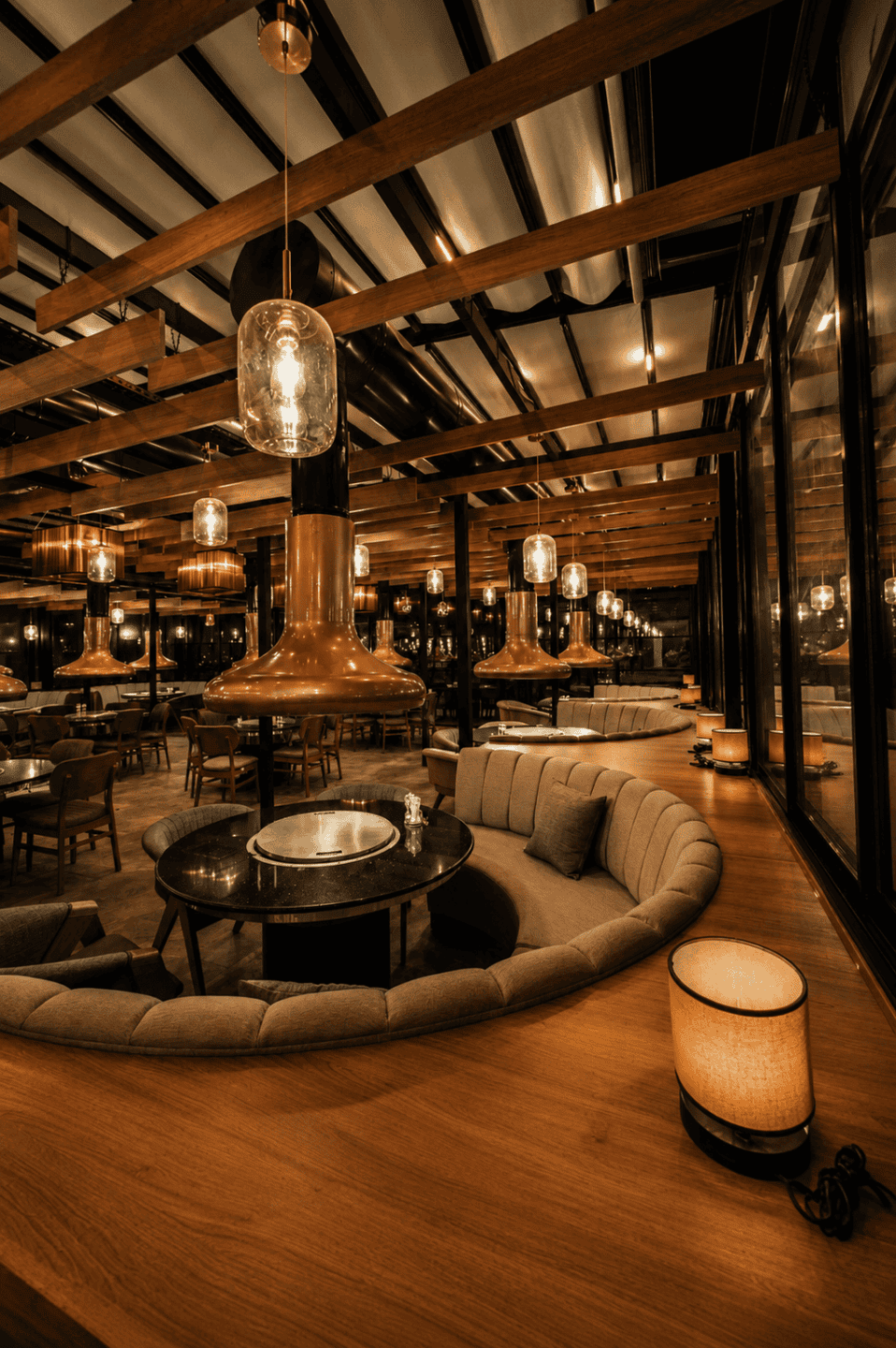 İki Duble Ocakbaşı restoran tasarımı - üst kat kendin pişir grupları