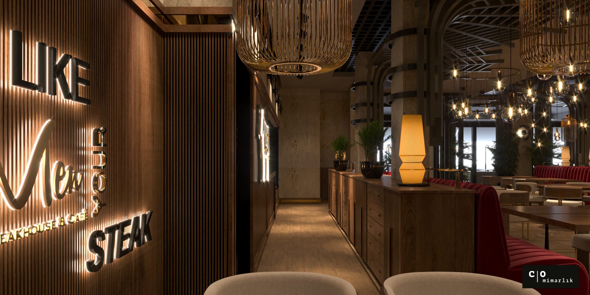 Türk restoran tasarımı - salon genel görünüm