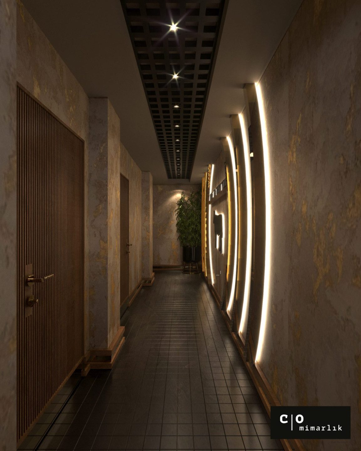 Türk restoran tasarımı - wc koridoru