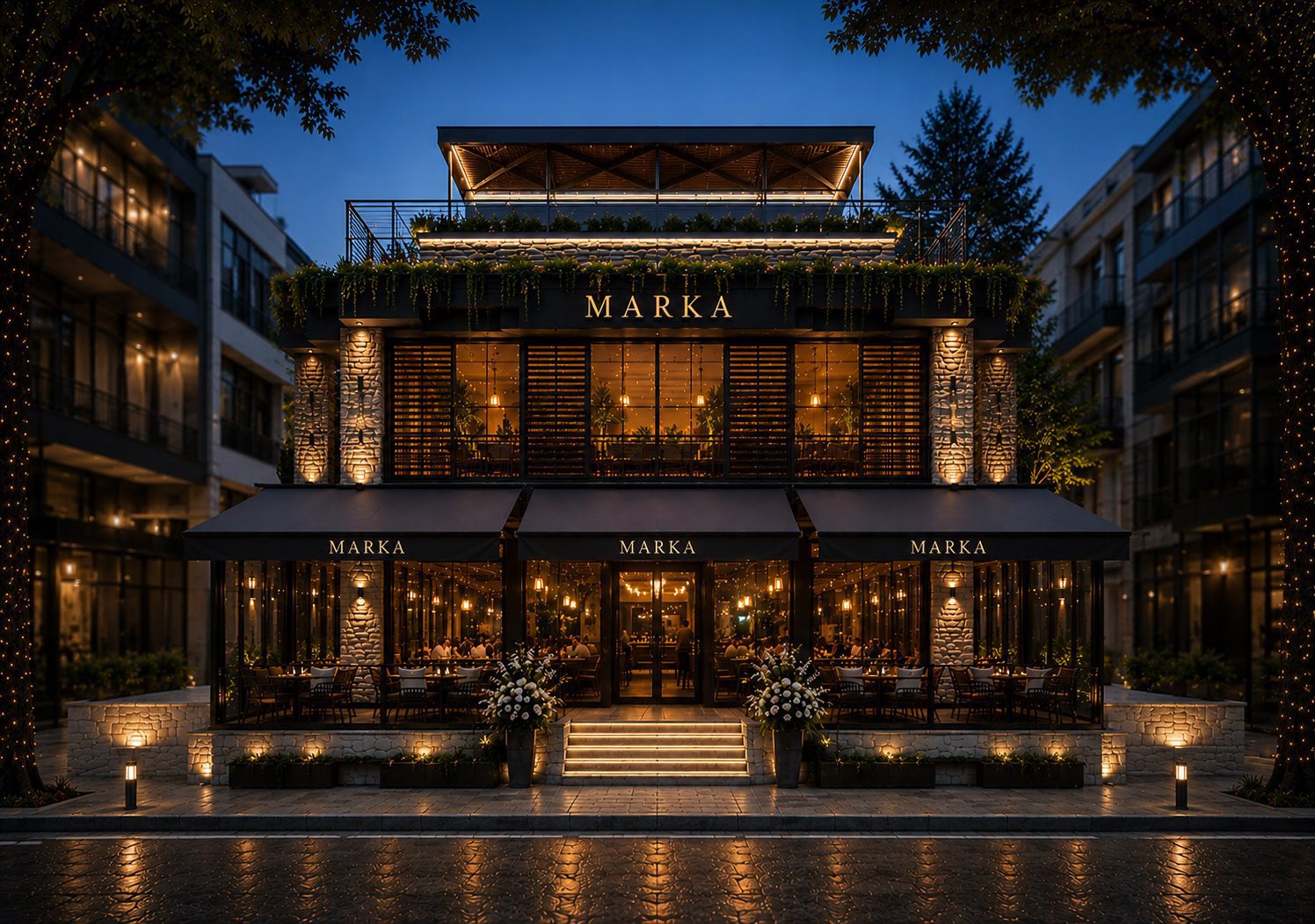 Mimari proje ve uygulama - gece cephe aydınlatması, Koşuyolu