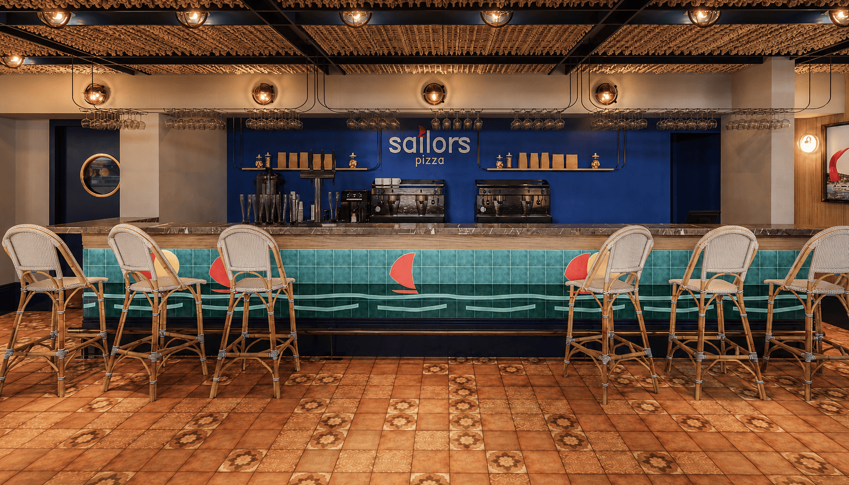 Sailor İtalyan restoranı tasarımı - içki barı, CO Mimarlık