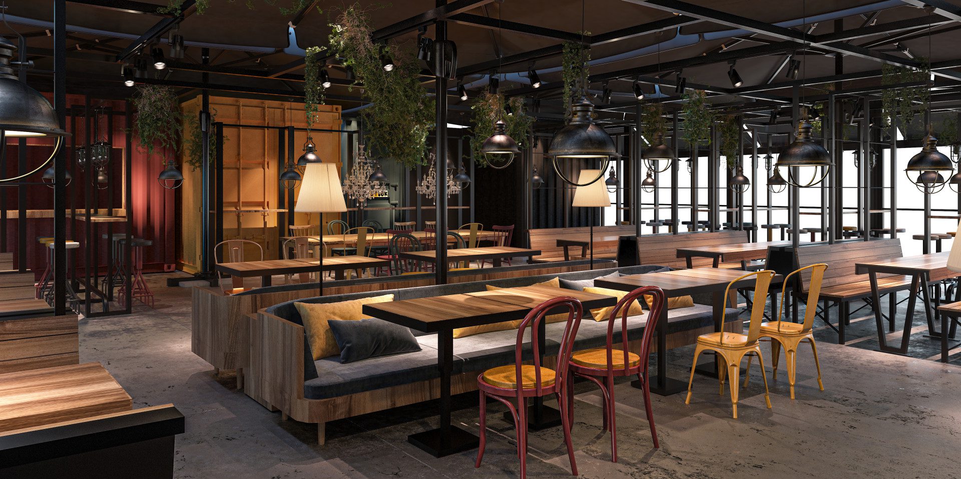Otlak Gastro Pub oturma alanı tasarımı - Ankara