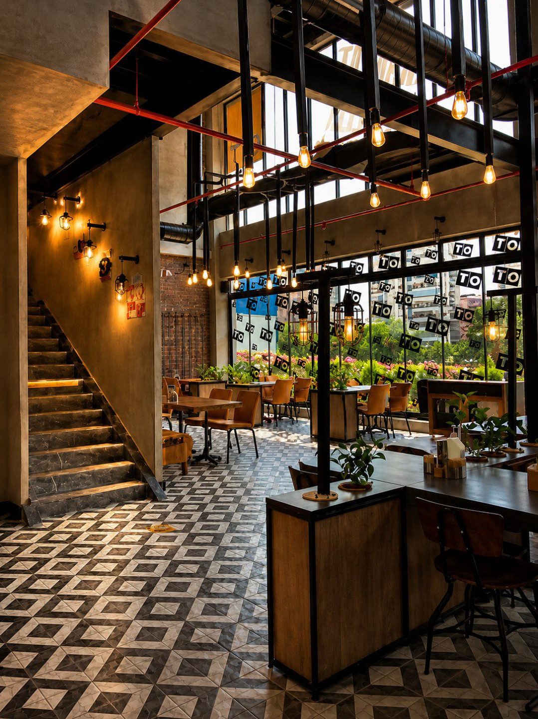 Kafe mimari projesi kapsamında OT Kafe iç mekan tasarımı