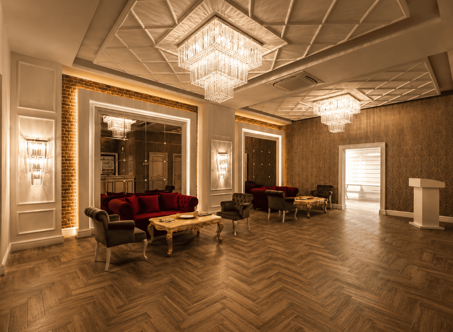 LENA'S salonu tavan aydınlatma detayı
