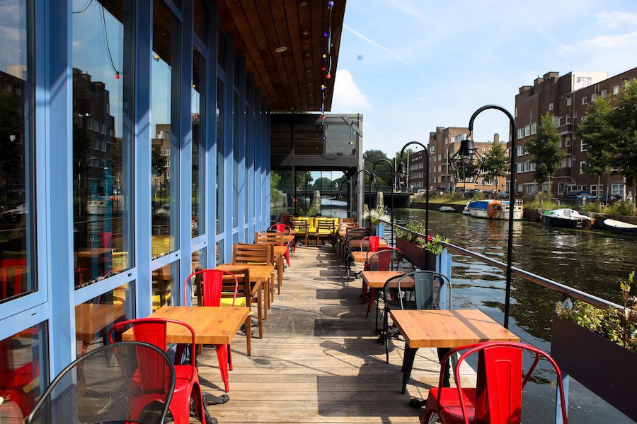Cafe design - Florya - Amsterdam - dış mekan, kanal kenarı görünüm - CO Mimarlık