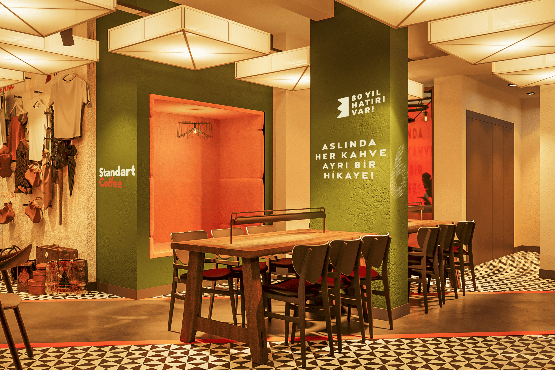 6:45 Standart Coffee Acıbademkahve dükkanı tasarımı - iç mekan