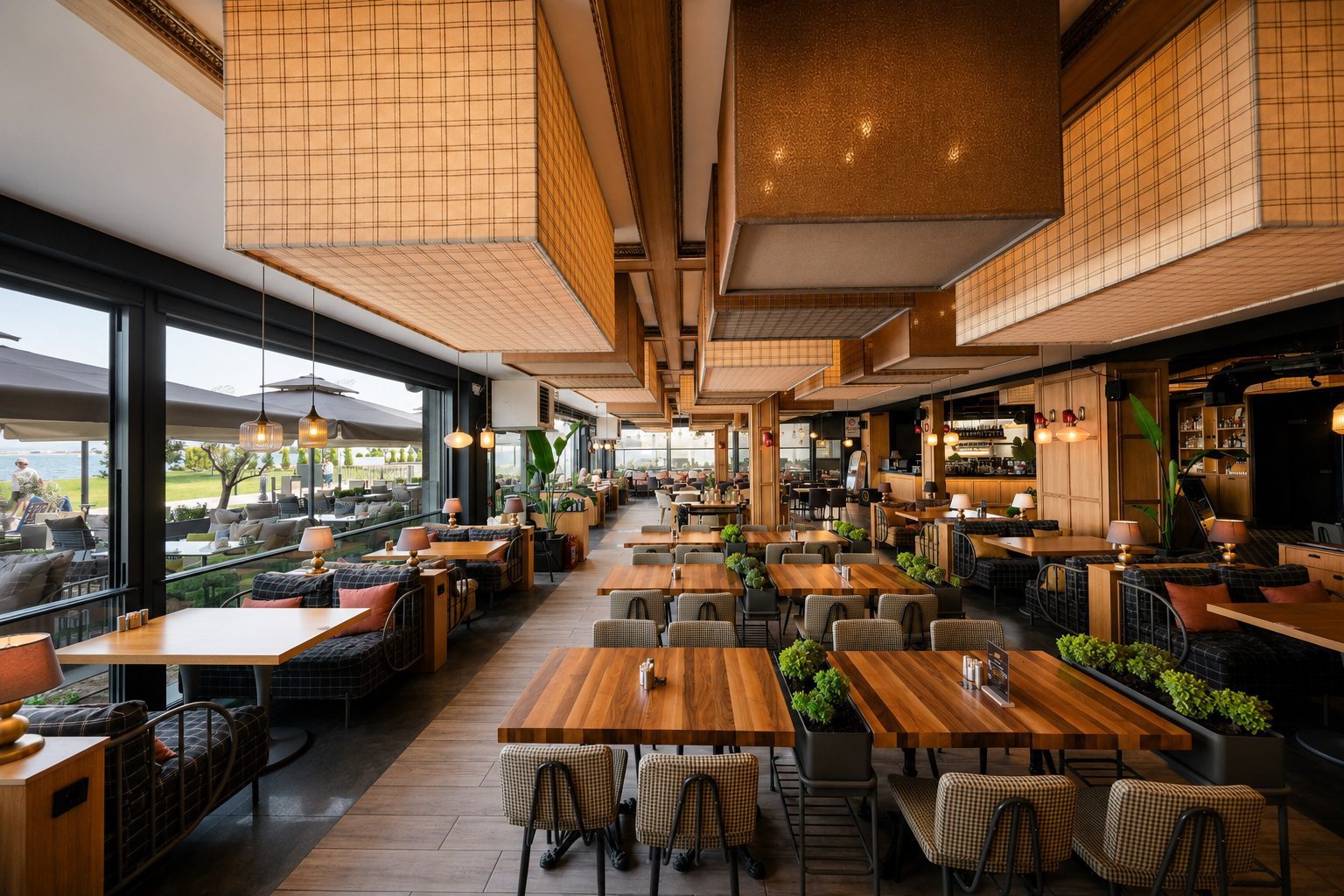 OT Kafe Çanakkale kafe tasarımı - aydınlatma tasarımı ve genel görünüş