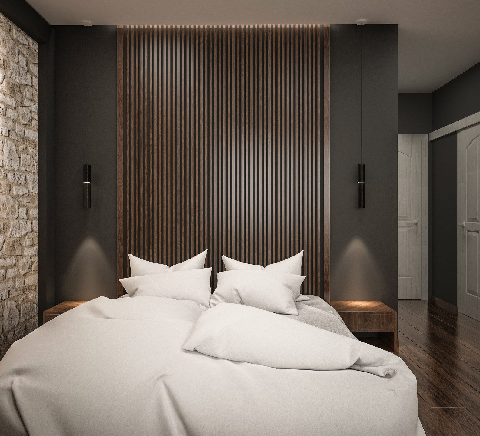 Çeşme villa iç mimarisi - yatak odası genel