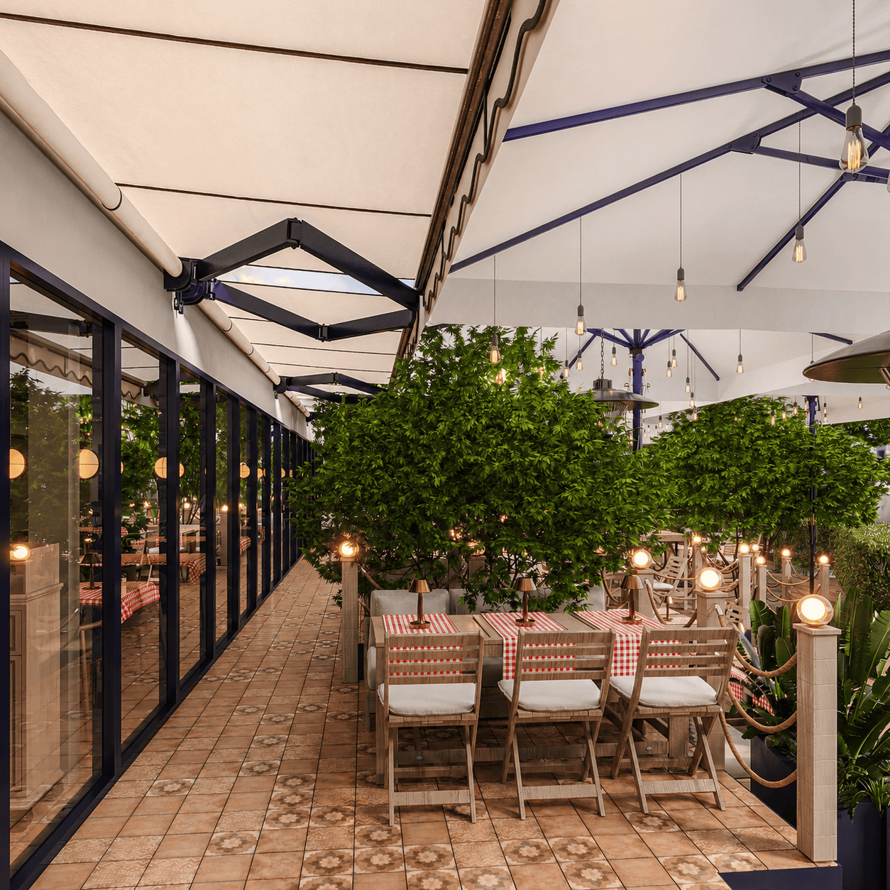 Sailor İtalyan restoranı tasarımı - açık teras, CO Mimarlık