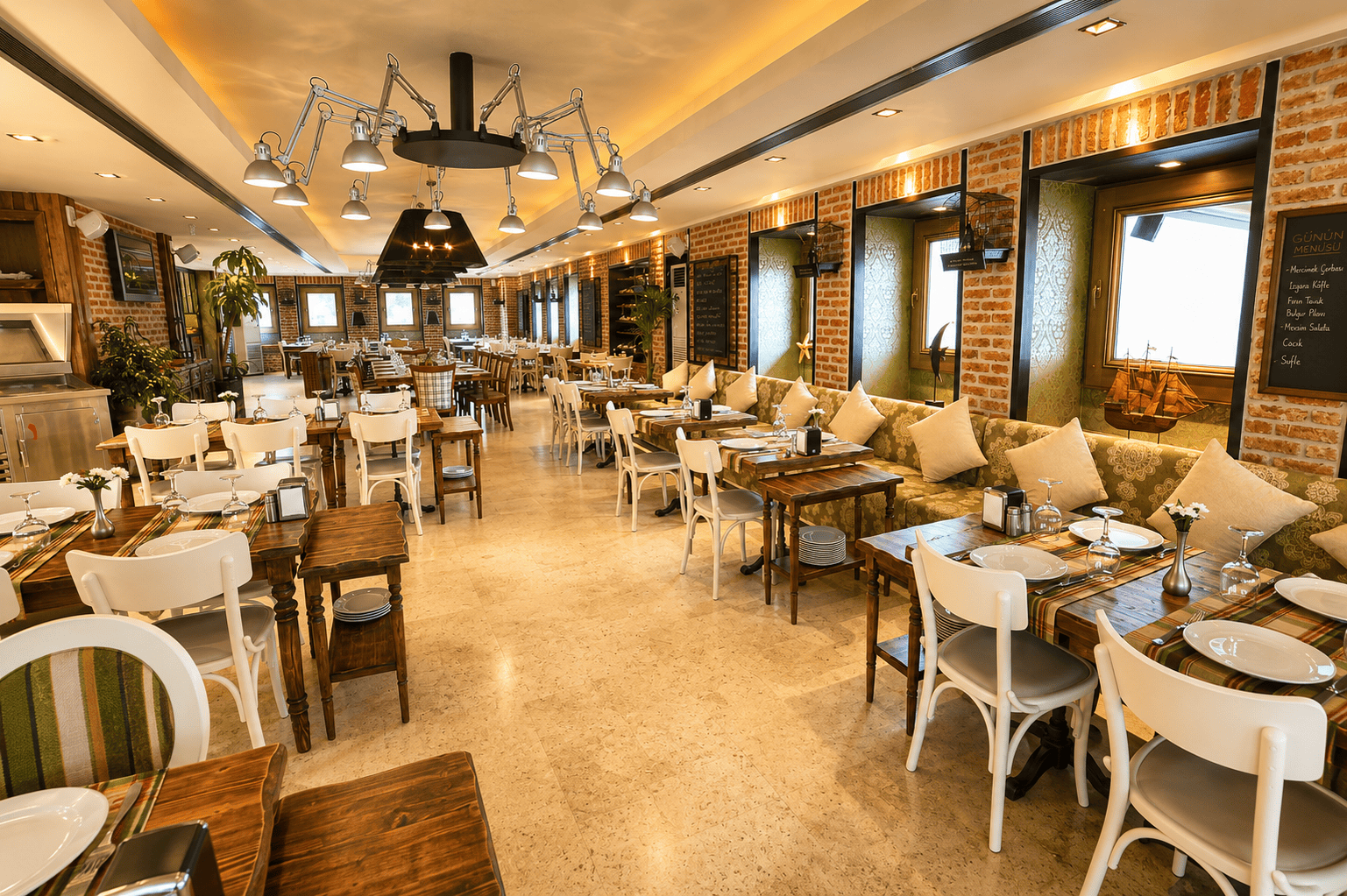 Meyhane tasarımı - geniş salon görünümü