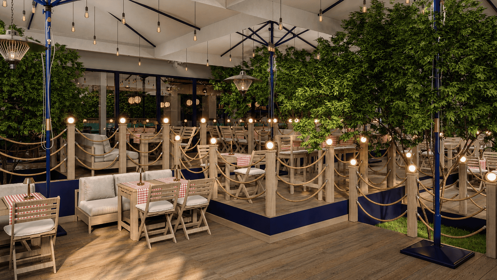 Sailor İtalyan restoranı tasarımı - yeşillikli teras, CO Mimarlık