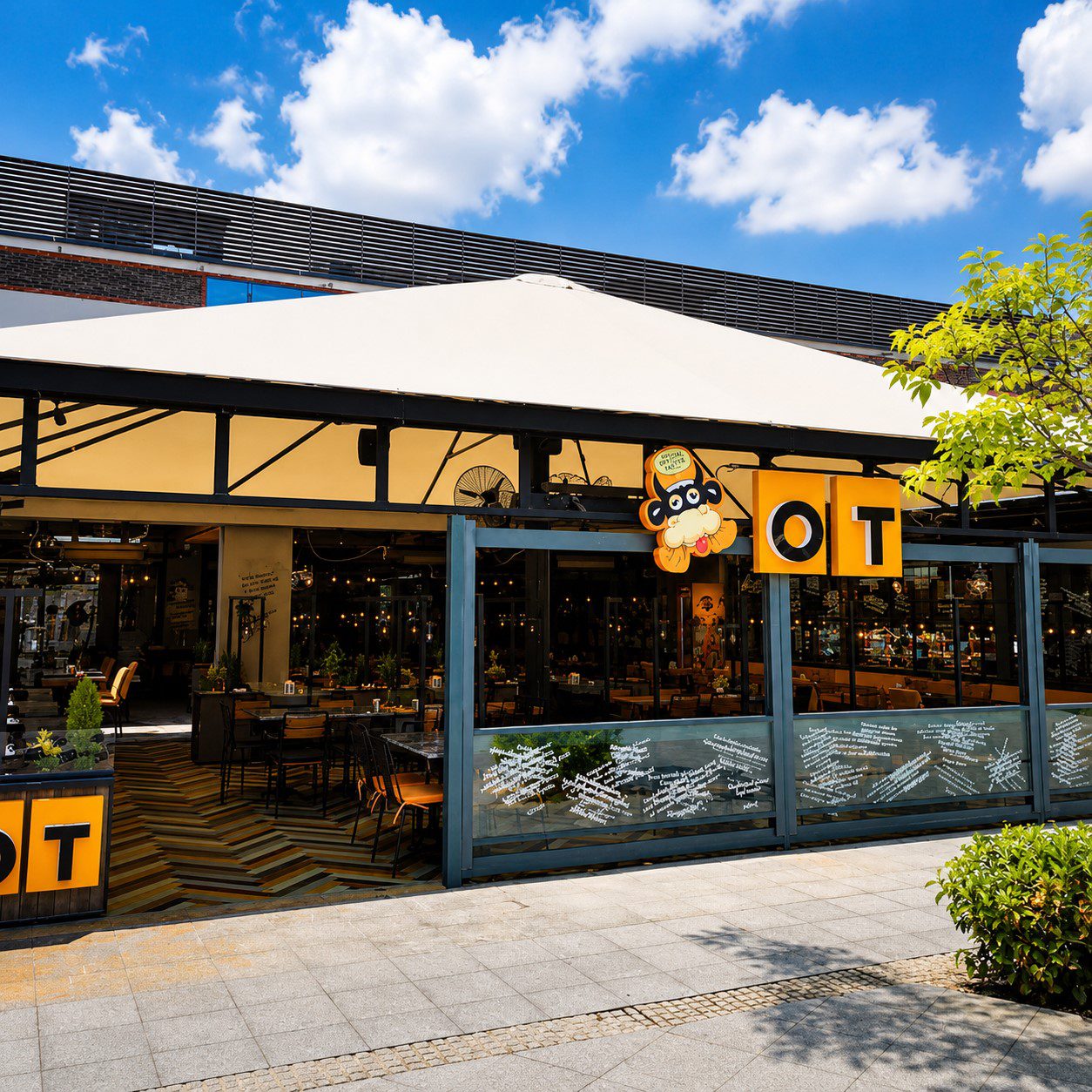 OT Kafe şubesi kafe mimari projesi masa düzeni