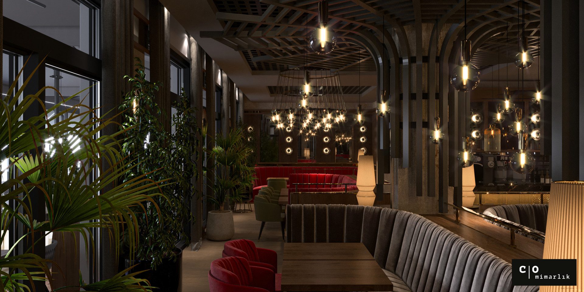 Türk restoran tasarımı - oturma grupları genel görünüm