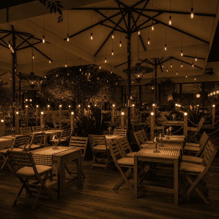 Sailor İtalyan restoranı tasarımı - akşam atmosferi, CO Mimarlık